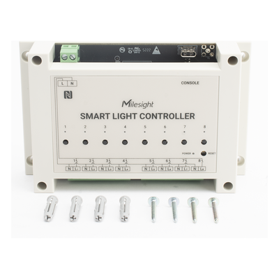 Controlador de Iluminación LoRaWAN / 8 Circuitos / Medición de Energía LN / Retraso Programable 18 hrs / D2D Sin Gateway
