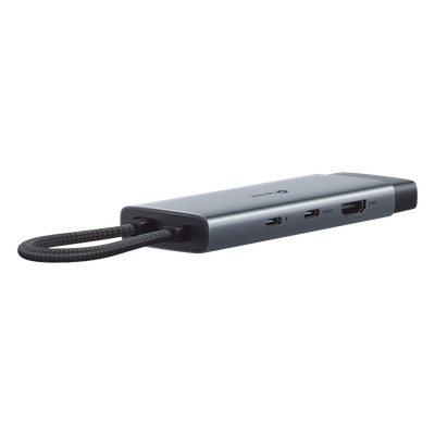 Adaptador HUB / 6 en 1 / USB-C / HDMI 4K@60Hz / Ethernet Gigabit / 100W PD / 4.65 x 1.69 x 0.56 in