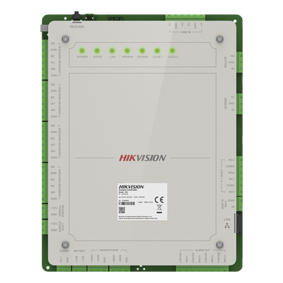 Controlador de Acceso / 2 Puertas / 4 Lectores / 100,000 Tarjetas / 10,000 Huellas / SaaS en la Nube / Gabinete con Fuente 12 Vcd 8 A