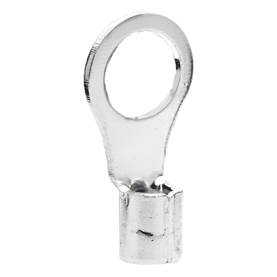 Terminal Tipo Ojo / Sin Aislar / 8 AWG / 1/4" (6.35 mm) / Cobre Estañado / Paquete 25 piezas