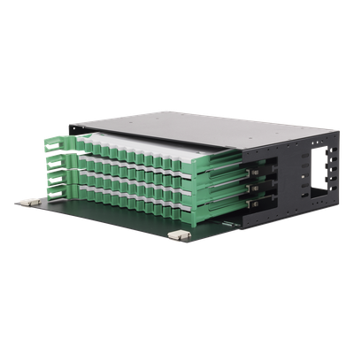 Distribuidor de Fibra Óptica / 19" (48.26 cm) / 3U / 48 Fibras / Bandejas Deslizables / 4 Entradas / Cable hasta 16 mm