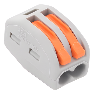 Conector de Presión / 1 Entrada 1 Salida / 12AWG-28AWG / 250V 32A / -20°C a 70°C / 0.47 x 0.83 x 0.59 in