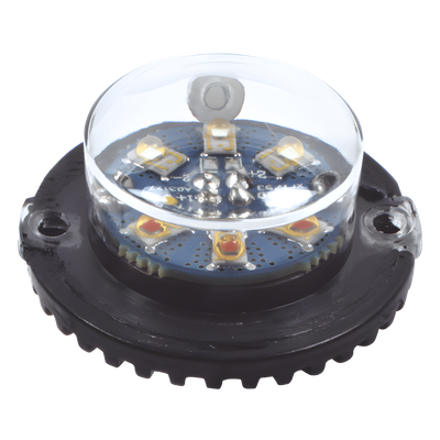 Estrobos Ocultos LED / 6 LED Rojo/Azul / 12 Patrones de Destello / 10-24 VCC / 1 A Máx. / Montaje Permanente / 3.2 x 1.8 cm