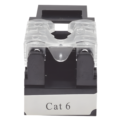 Módulo Jack Keystone / Cat6 / Terminación 110 Punchdown / RJ45 Sin Blindaje / T568A-B / Color Negro