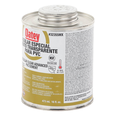 Pegamento / Cemento Claro / 473 ml / Tubo Conduit PVC Pesado / Baja Emisión VOC / Curación Rápida