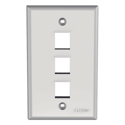 Placa de Pared Vertical / 3 Puertos Keystone / ABS / 69.8 x 114.3 mm / 2.75 x 4.5 pulg. / Blanco
