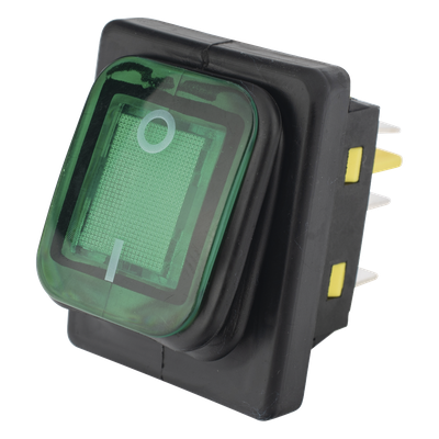 Interruptor Industrial / LED Verde / IP65 / NO-COM-NC / -40°C a 125°C / 30A / 38 x 28 x 29.5 mm