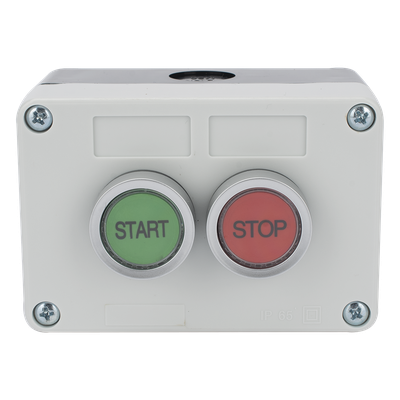 Botonera de Control / IP40 / 24 VCD / 106 x 72 x 58 mm / 4.17 x 2.83 x 2.28 in / Start-Stop / NO