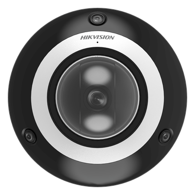 Mini Domo PanoVu IP / 4 Megapixel UHD / 1 PTZ 4X Zoom + 3 Lentes Panorámicos 360° / H.265 / IR 10 m (32.8 ft) / PoE+ / dWDR / Uso en Interior
