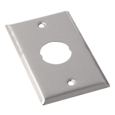 Placa de Pared Industrial / 1 Puerto / Acero Inoxidable / Montaje Vertical / Superficie Plana