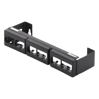 Panel de Parcheo Modular / 12 Puertos / Mini-Com / Montaje en Pared / 228.6 x 44.45 x 63.5 mm / 9 x 1.75 x 2.5 pulgadas / Sin Conectores