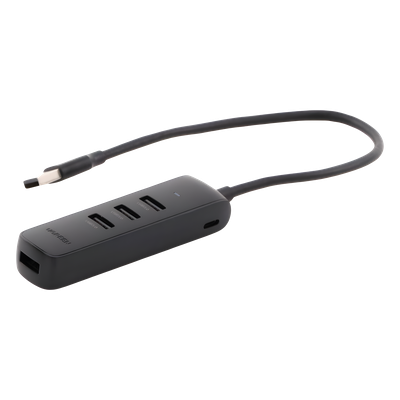HUB USB-A 3.0 / 4 Puertos USB-A 3.0 5Gbps / Cable 25 cm (0.82 pies) / Alimentación USB-C / Indicador LED / Diseño Ultra Delgado