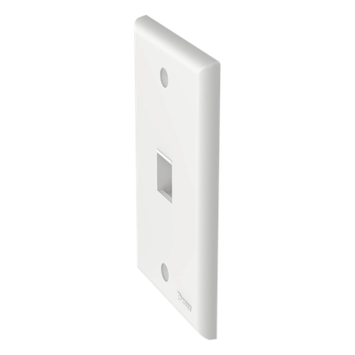 Placa de Pared Vertical / Estilo Plano / 1 Puerto Keystone / ABS / 69.8 x 114.3 mm / 2.75 x 4.5 pulg. / Blanco