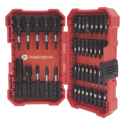 Juego de Puntas para Taladro / 42 Piezas / Entrada Hexagonal 1/4" / Acero S2 / Estuche Resistente a Impactos