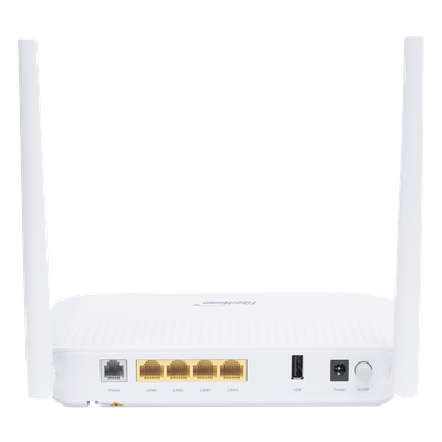 ONT GPON / 4 Puertos Gigabit / Wi-Fi Dual Band 2.4/5 GHz / 1 Puerto POTS / USB 2.0 / MIMO 2x2 / 2 Antenas 5 dBi / SC/UPC