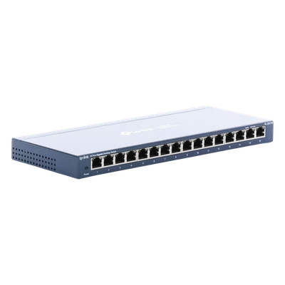 Switch / 16 Puertos Gigabit / 10/100/1000 Mbps / Fanless / Escritorio o Pared