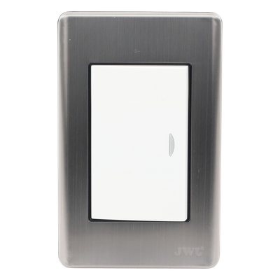 Apagador Sencillo / 10 A / 127 V CA / 60 Hz / Placa de Acero Inoxidable / Negro