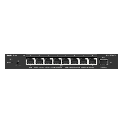 Switch Administrable Capa 2 PoE+ / 8 puertos 2.5Gb / 1 SFP+ 10Gb / 130W PoE / 60Gbps switching / Sin ventilador