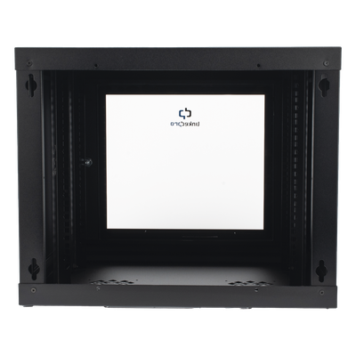 Gabinete de Pared 9U / 19" Rack / Cristal Templado / 455 mm Profundidad (1.49 ft) / Acero Reforzado / 80 kg Carga