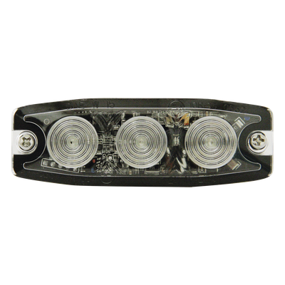 Luz Auxiliar de Advertencia / 3 LED / Ámbar / SAE Clase 1 / Multivoltaje 12~24 VCC / Perfil 6.6 mm (0.26") / Memoria No Volátil