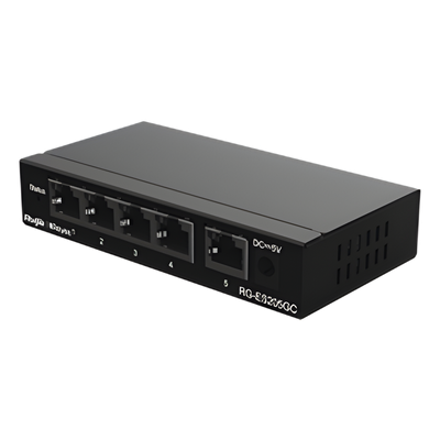Switch Administrable / 5 Puertos Gigabit / Capacidad 10 Gbps / Gestión Cloud y Móvil / 16 VLANs / 5W Máximo