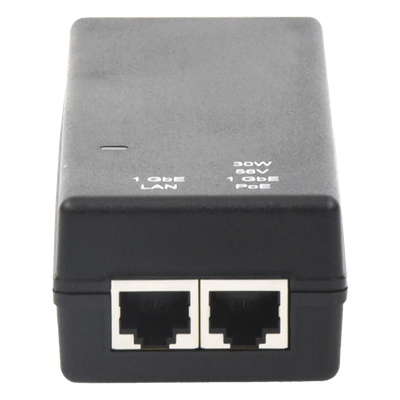 Inyector PoE Gigabit / 56Vcc / 30W / Eficiencia Nivel V / Protección Cortocircuito y Sobrevoltaje / 1000BASE-T