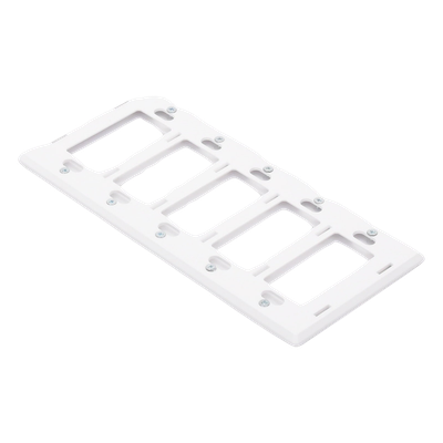 Placa de Pared Decorativa / 5 Espacios / Perfil Sobredimensionado 7.6 mm / Sin Tornillos Visibles / Acabado Blanco Brillante