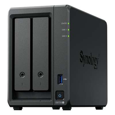 NAS de 2 Bahías / Expansible a 7 Unidades / Puerto 2.5GbE / 2 Ranuras M.2 NVMe / 276 MB/s Lectura / 224 MB/s Escritura / Procesador AMD Ryzen R1600 / 4 GB DDR4 ECC