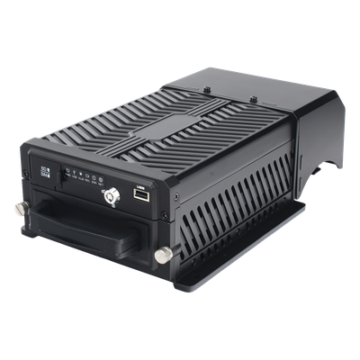 DVR Móvil / 8 Canales / 4 AHD 2 Megapixel + 4 IP / H.265 / HDD y SSD M.2 / 4G / WiFi / GPS / -40 a 70°C (-40 a 158°F)