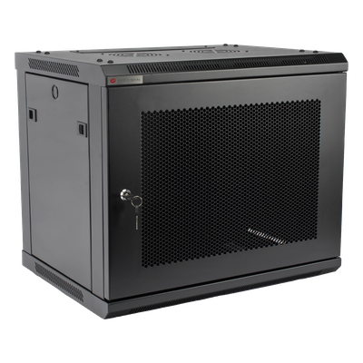 Gabinete de Pared 19in / 9UR / 450mm (17.7in) Profundidad / Puerta Perforada / 60kg Carga