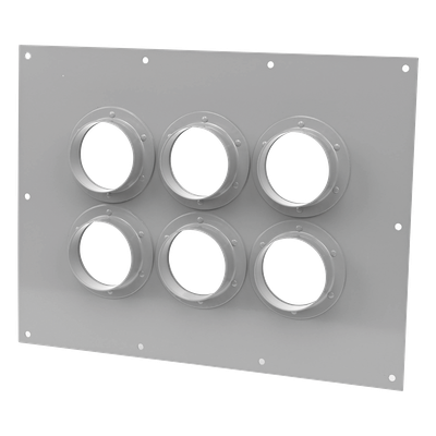 Placa Pasamuro / 6 Botas de 4 Pulgadas / Diseño Industrial / Material Anticorrosivo / Estructura Modular