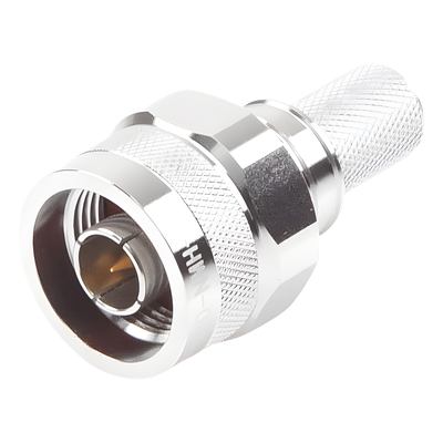 Conector Coaxial N Macho / Ensamble Plegable / Pin Cautivo No Soldable / 50 Ohm / PTFE / Cables RG8-LMR400