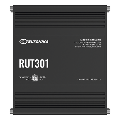 Router Industrial / 5 Puertos Ethernet 10/100 Mbps / VPN y Firewall Integrados / 2 I/O Digitales / RutOS / RMS / -40°C a 75°C