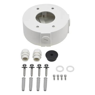 Caja de Conexiones Universal / Interior / Aluminio / Blanco / Bala Domo Turret / 3 y 4 Orificios / Conexión 3/4
