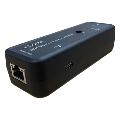 Extensor de Audio / Entrada Bluetooth 2 Canales / Salida Dante® Digital / Latencia 1-5 ms / PoE / Transmisión 100 m (328 ft)