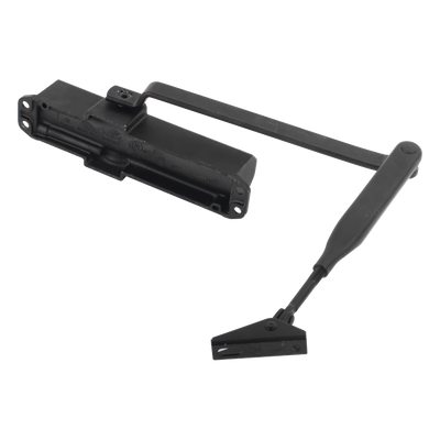 Cierrapuertas Hidráulico / Fuerza Ajustable 2/3/4 / Puertas 850-1100 mm / Carga 80 kg / Certificación UL / Negro