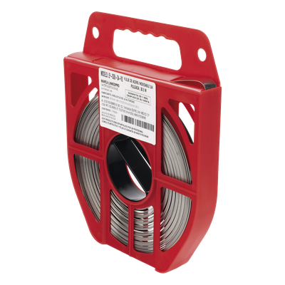 Fleje de Acero Inoxidable / Ancho 3/4 pulgadas / Grosor 0.70 mm / Largo 30.5 m (100 ft) / Resistencia 7.5 kN