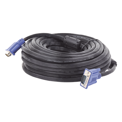 Cable Extensor VGA / 15 m (49.2 ft) / Full HD 1920x1080p / Conector HD15 Macho a Macho / Blindaje Aluminio y Malla Trenzada / CCTV y Videovigilancia