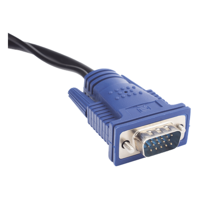 Cable KVM USB / 3 m (9.84 ft) / VGA Coaxial Blindado / Calibre 28 / Núcleos de Ferrita / Doble Sellado