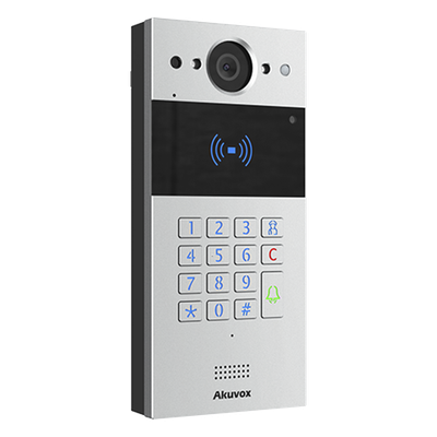 Videoportero IP SIP / 2 Megapixel / Teclado y Lector NFC+RFID 125 kHz / Control de 2 Puertas / PoE / IP65 / Notificación App y Llamada Telefónica / PIN Temporal