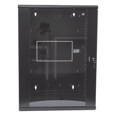 Gabinete de Montaje en Pared / 19in / 18 UR / 635mm (2.08ft) Profundidad / Ventana de Seguridad / 300 lb (136.1 kg) Carga / Acero Negro
