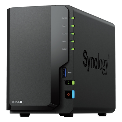 NAS de 2 Bahías / Rendimiento 282/217 MB/s / Conectividad 2.5GbE y 1GbE / CPU Intel Celeron J4125 / RAM Expandible a 6 GB / Hasta 40 TB / USB 3.2 Gen 1