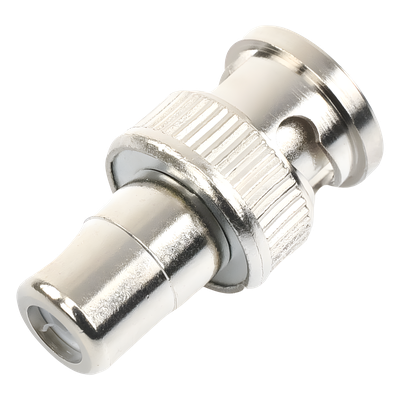 Adaptador en Línea / 75 Ohm / BNC Macho a RCA Hembra / 13.9 mm x 27 mm / 0.55 in x 1.06 in
