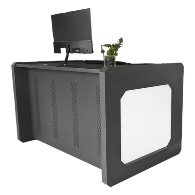 Escritorio de Monitoreo Profesional / 1300 x 750 x 800 mm / Metal de Alta Resistencia / Tapas Retirables / 100 kg / Gris Oxford