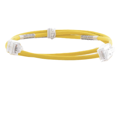 Cable de Parcheo Cat6 / UTP 28AWG / 3.8 mm Diámetro / 0.91 m (3 Pies) / Amarillo / CM-LSZH / PoE BT
