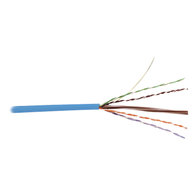 Bobina de Cable UTP / Cat6 350 MHz / 24 AWG / PVC CM / 305 m (1000 pies) / Azul