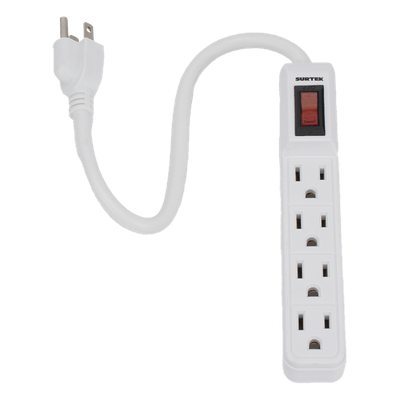 Multicontato Profesional / 4 Tomas 127 Vca / 15 A / Cable 30 cm (11.8 in) / Interruptor Iluminado / Norma NOM 003