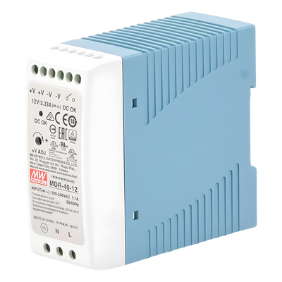 Fuente de Poder Riel DIN / 12VCC / 40W / Entrada Universal 85-264VAC / 1.57 x 3.54 x 3.94 in