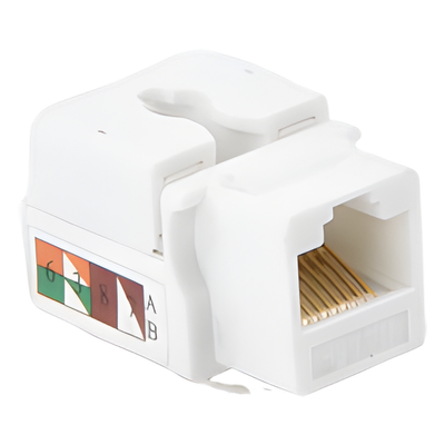 Módulo Jack Keystone / Cat5e / Terminación 110 / RJ45 / 1 Puerto / 90° / T568A-B / Blanco