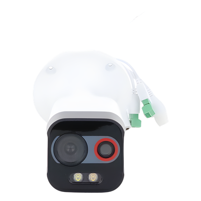 Cámara Bala IP Biespectral Térmica y Óptica / Térmica 96 x 72 / Óptica 4 MP ColorVu / VCA Perimetral / IR 30 m (98.4 ft) / IP67 / PoE